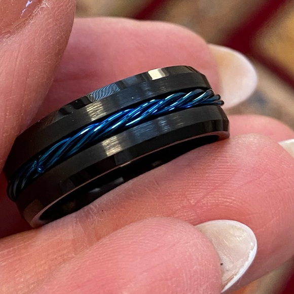 BLACK TUNGSTEN WEDDING BAND RING - Picture 12 of 16